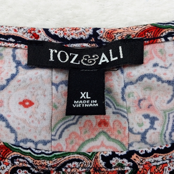 Roz & Ali Women's Paisley Print Fit and Flare Top Size XL - Picture 5 of 12
